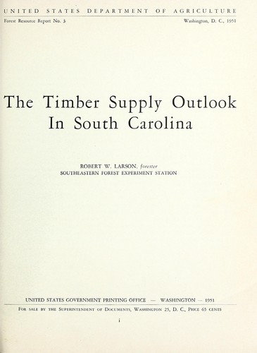 The timber supply outlook in South Carolina