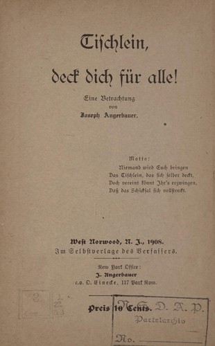 Tischlein, deck dich für alle! eine Betrachtung