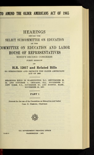 To amend the Older Americans act of 1965
