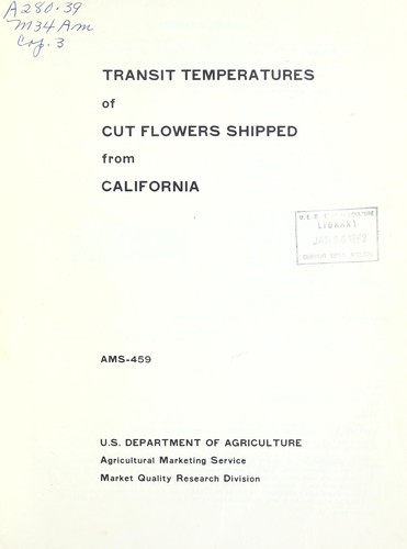 Transit temperatures of cut flowers shipped from California