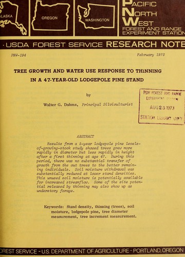 Tree growth and water use response to thinning in a 47-year-old lodgepole pine stand