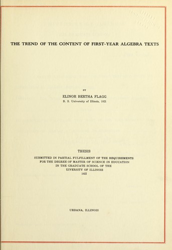 The trend of the content of first-year algebra tests