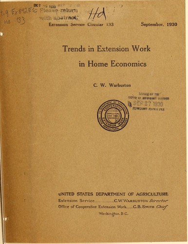 Trends in extension work in home economics