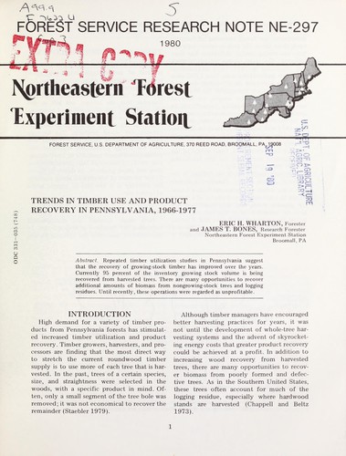 Trends in timber use and product recovery in Pennsylvania, 1966-1977