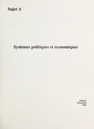 Systèmes politiques et économiques