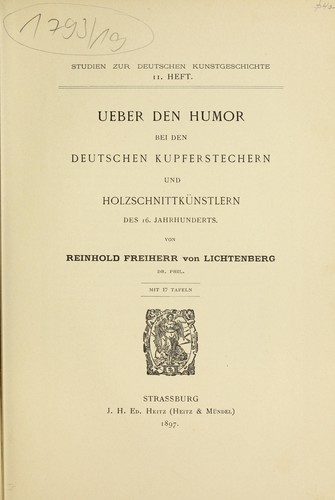 Ueber den Humor bei den deutschen Kupferstechern und Holzschnittkunstlern des 16. Jahrhunderts