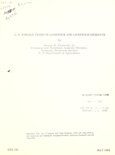 U.S. foreign trade in livestock and livestock products
