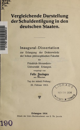 Vergleichende Darstellung des Schuldentilgung in den deutschen Staaten