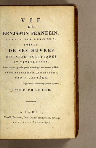 Vie de Benjamin Franklin