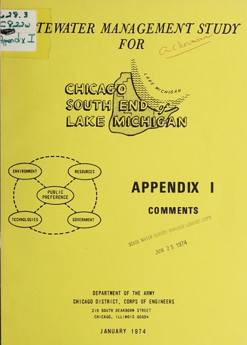 Wastewater management study for Chicago-South End of Lake Michigan area