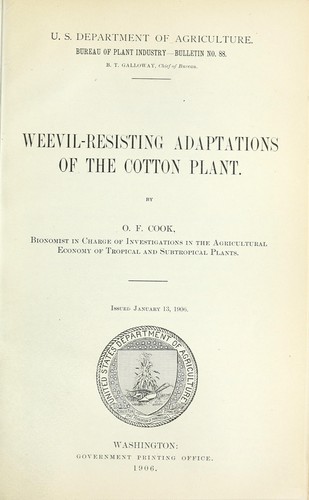 Weevil-resisting adaptations of the cotton plant