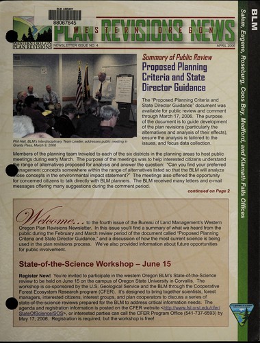 Western Oregon plan revisions news