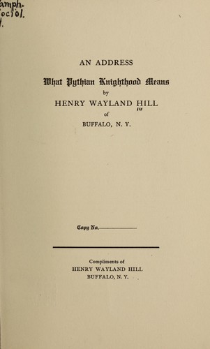 "What Pythian knighthood means"