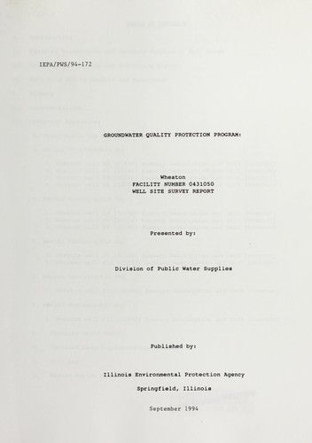 Wheaton facility number 0431050 well site survey report