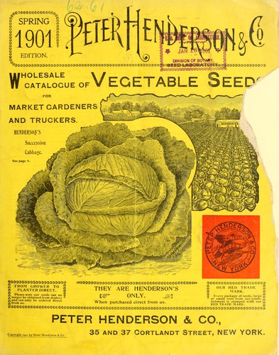 Wholesale catalogue of vegetable seeds for market gardeners and truckers