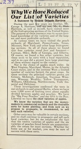 Why we have reduced our list of varieties
