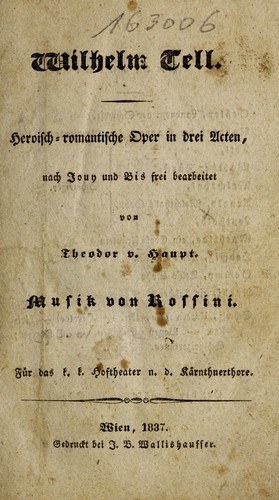 Wilhelm Tell /composed by Rossini
