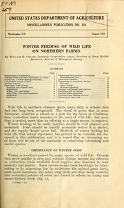 Winter feeding of wild life on northern farms