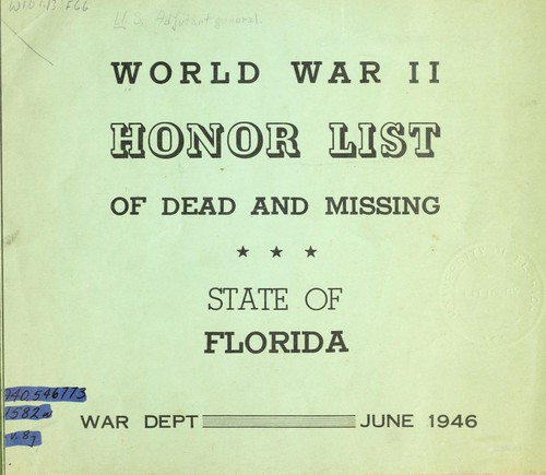 World War II honor list of dead and missing