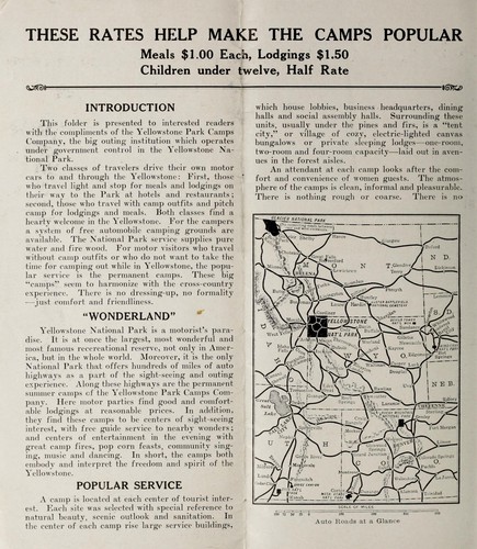 Yellowstone National Park automobile map and rules, 1923