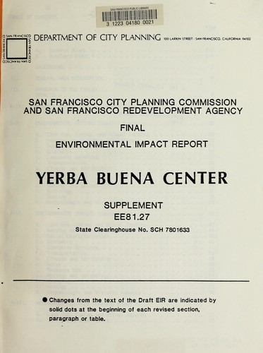 Yerba Buena Center final environmental impact report