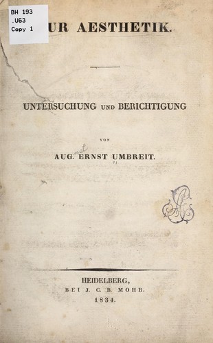 Zur aethetik