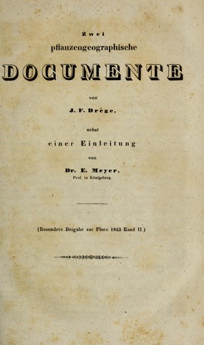 Zwei pflanzengeographische Documente