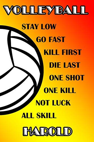 Volleyball Stay Low Go Fast Kill First Die Last One Shot One Kill Not Luck All Skill Harold