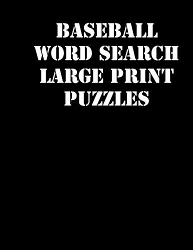 Baseball Word Search Large print puzzles