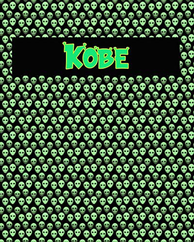 120 Page Handwriting Practice Book with Green Alien Cover Kobe