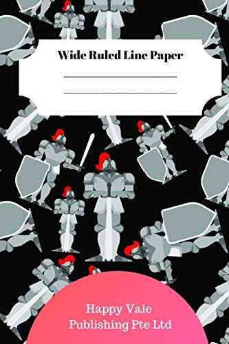 Cute Fantasy Knights Theme Wide Ruled Line Paper