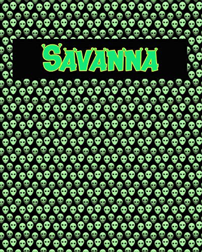 120 Page Handwriting Practice Book with Green Alien Cover Savanna