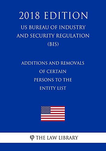Additions and Removals of Certain Persons to the Entity List