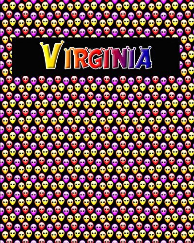 120 Page Handwriting Practice Book with Colorful Alien Cover Virginia