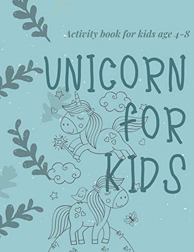 Activity book for kids age 4-8 Unicorn for kids