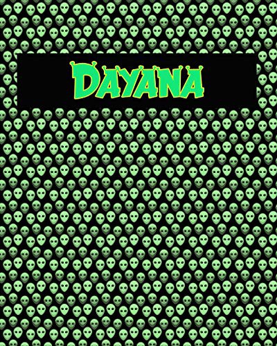 120 Page Handwriting Practice Book with Green Alien Cover Dayana