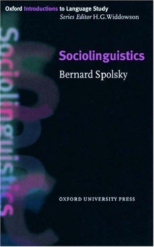 Sociolinguistics (Oxford Introductions to Language Study)