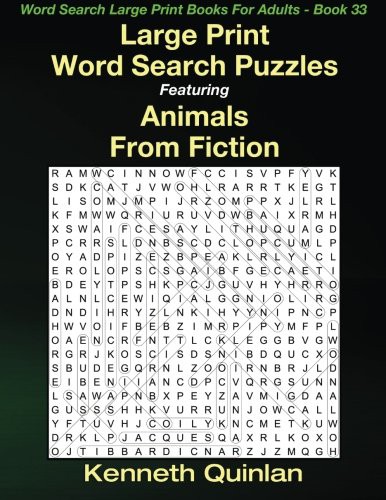 Large Print Word Search Puzzles Featuring Animals From Fiction