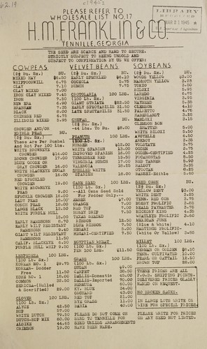 Please refer to Wholesale list no. 17