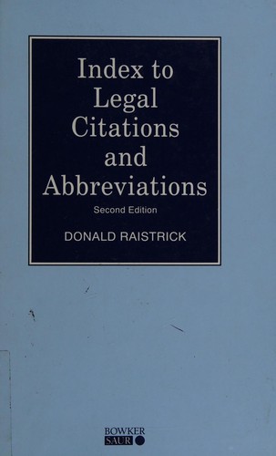 Index to legal citations and abbreviations