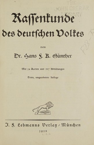 Rassenkunde des deutschen Volkes