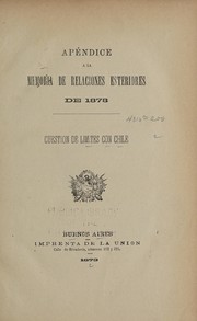 Apéndice a la memoria de relaciones esteriores de 1873