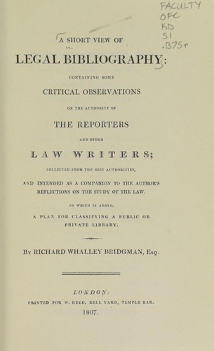 A short view of legal bibliography