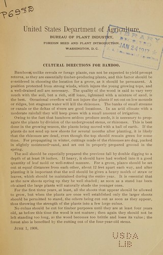 Cultural directions for bamboo