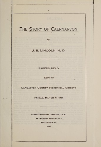 Story of Caernarvon