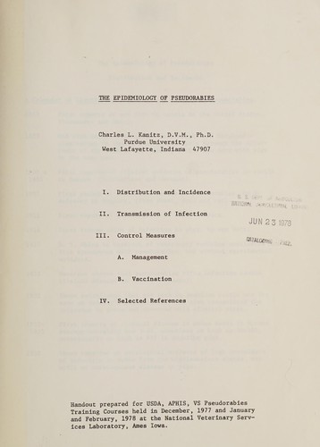 The epidemiology of pseudorabies