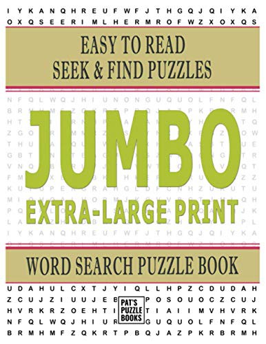 Jumbo Extra Large Print Word Search Puzzle Book : Easy To Read