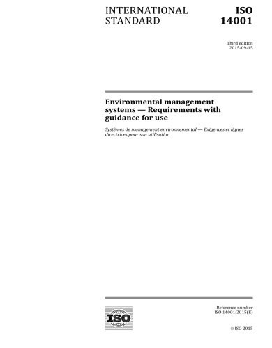 ISO 14001 : 2015, Third Edition