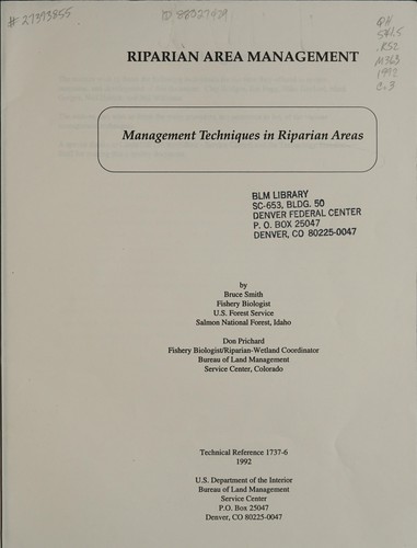 Management techniques in riparian areas