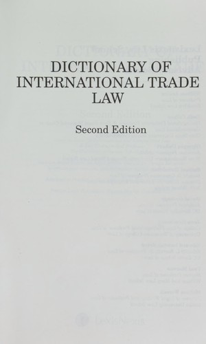 Dictionary of international trade law